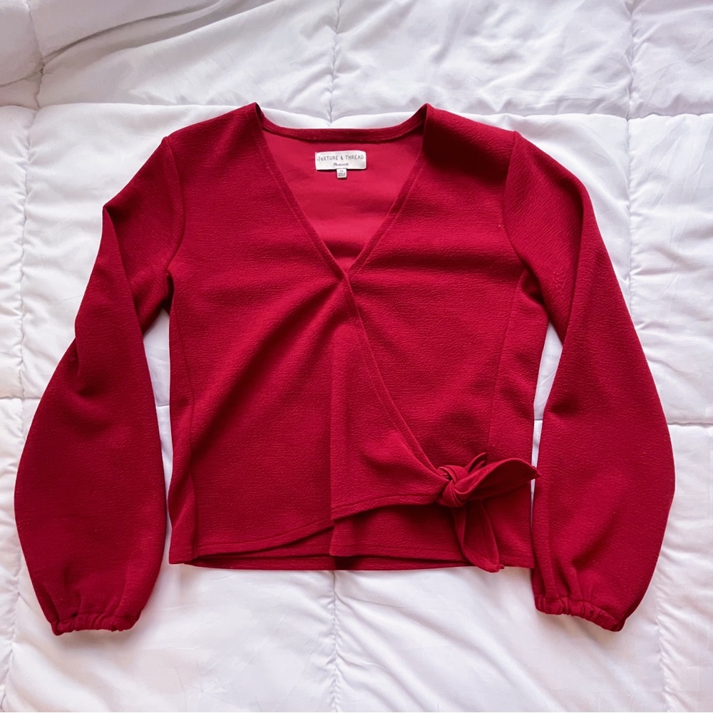 madewell red blouse